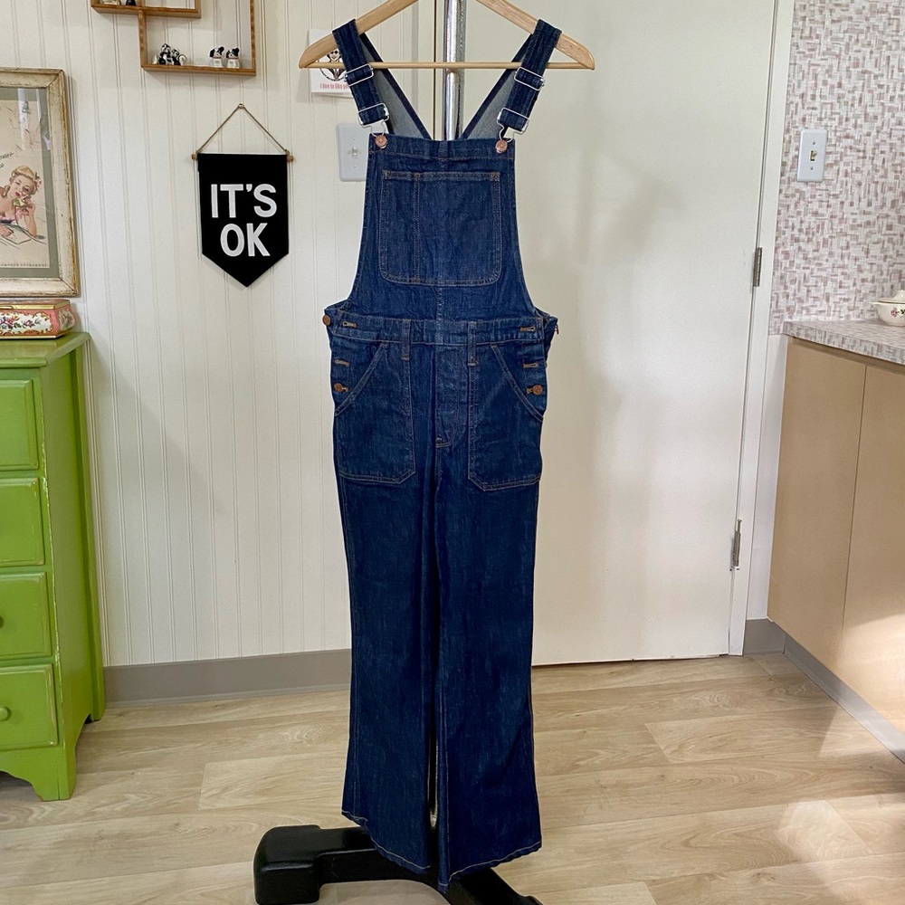 Madewell Cropped Flare Denim Overalls